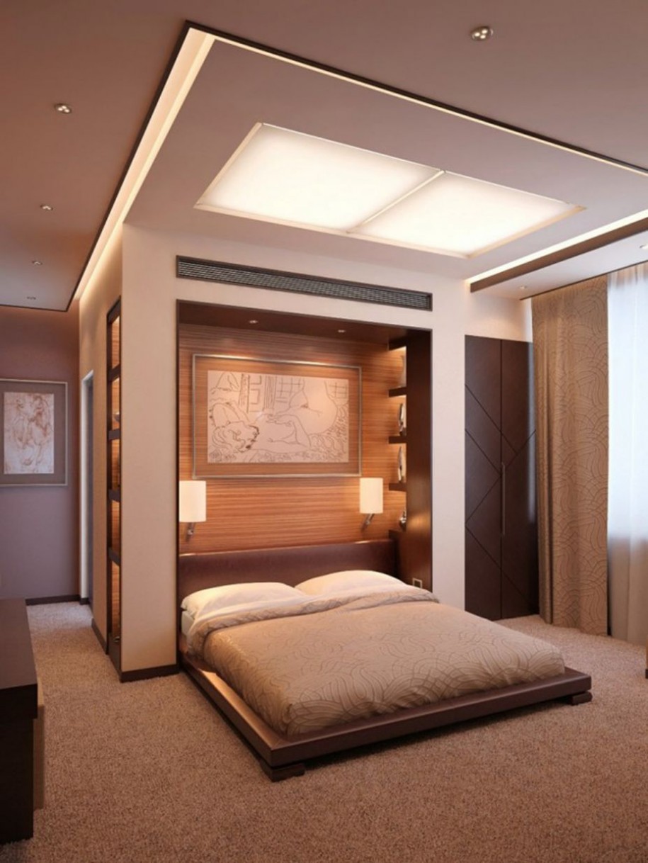 minimalist-bedroom-paint-ideas-for-couples-wooden-bed-frame-brown-carpet-floor-915x1218